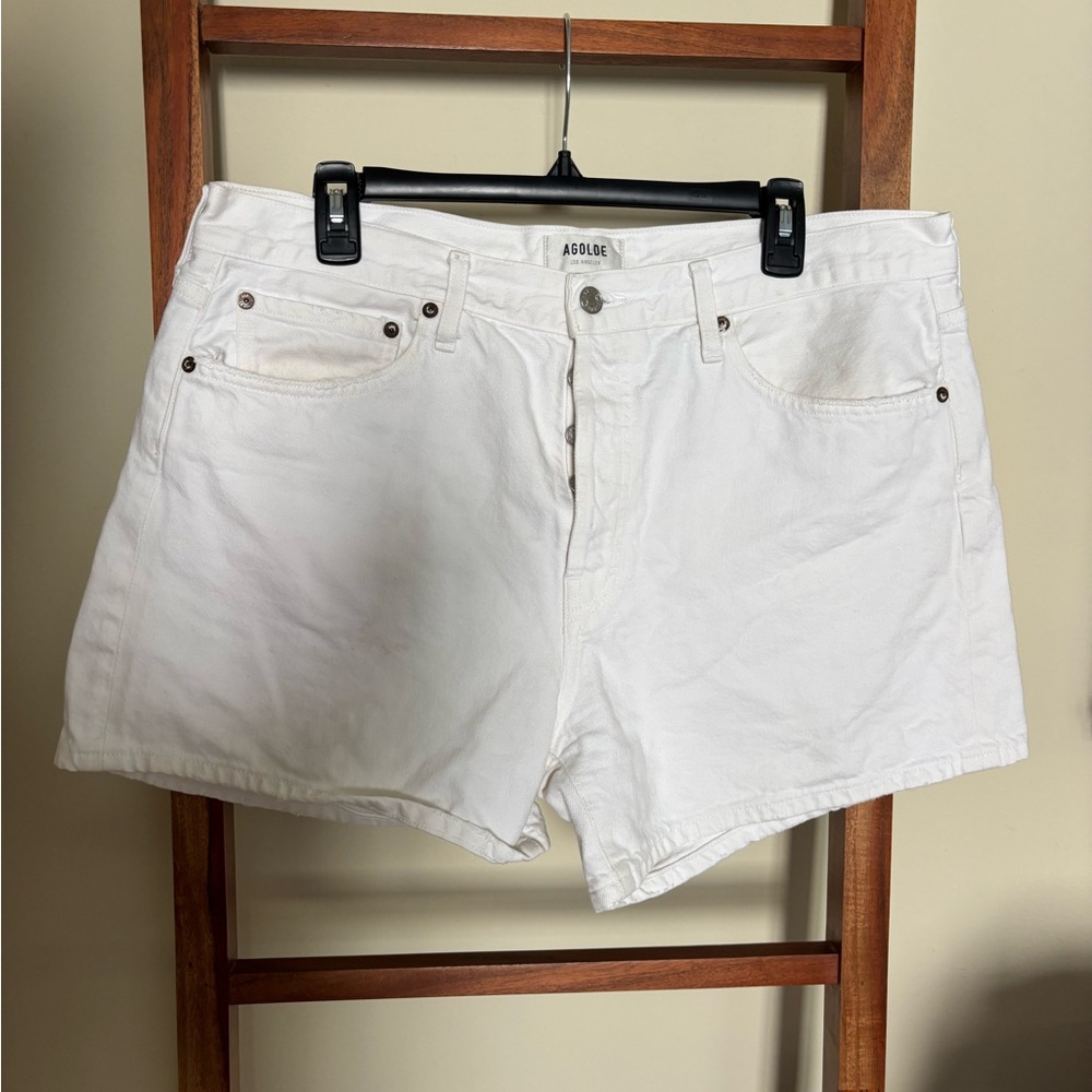 Agolde Women's Classic White Jean Shorts